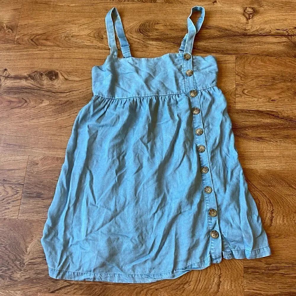 Urban Outfitters lightweight blue sleeveless dress with buttons